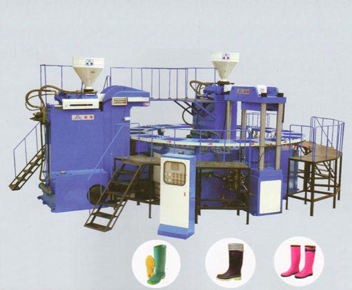 ZG. XZSD2-1000 x 16 disc type double color plastic rain boot injection moulding machine